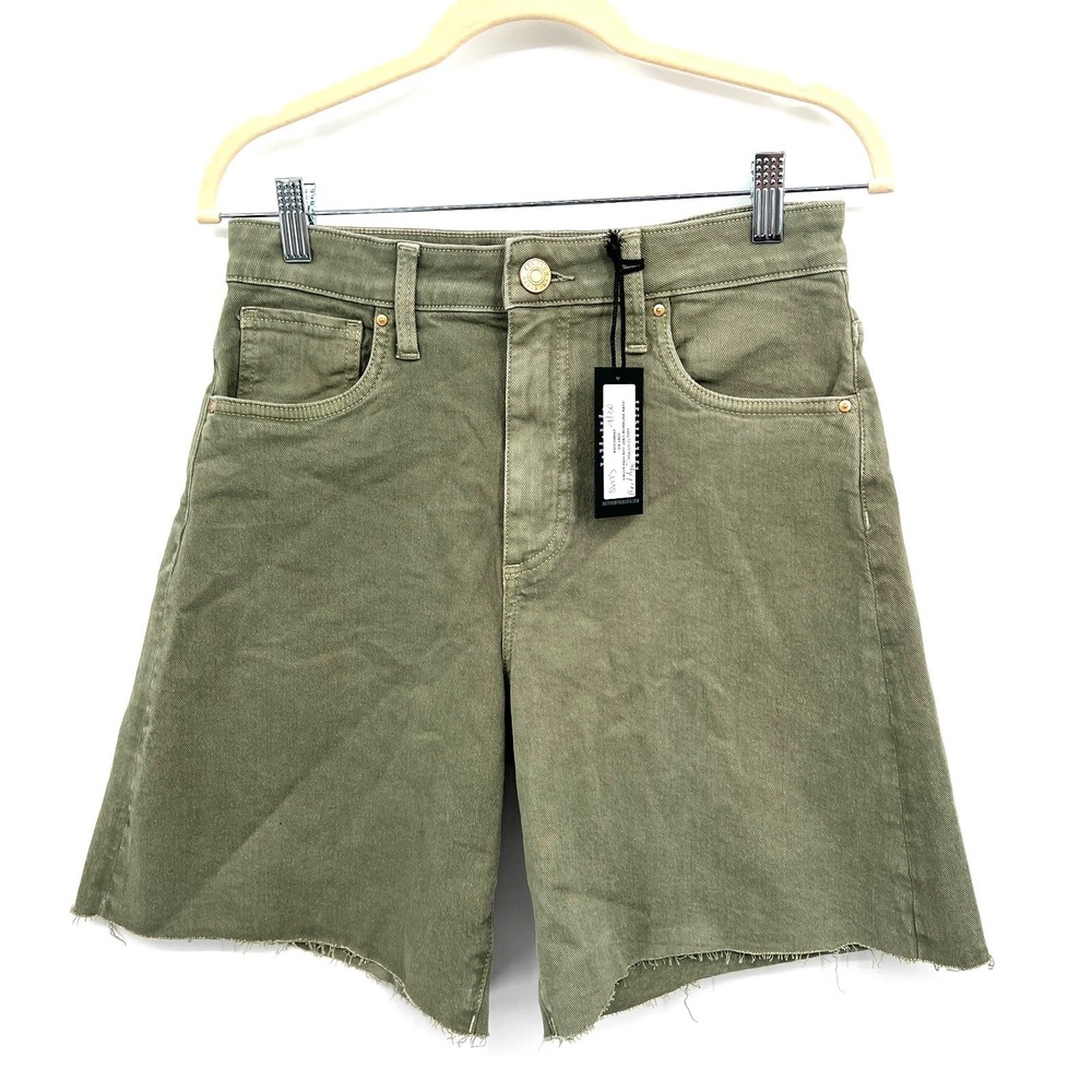 NEW Kut from the Kloth Hailey high rise long Bermuda shorts sage green 2 28 RARE